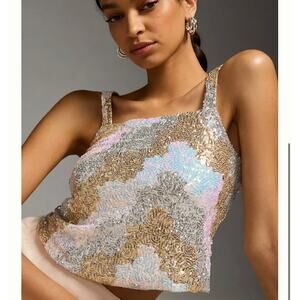 ANTHROPOLOGIE Porridge Tallulah Sequin Tank Size Small NWT